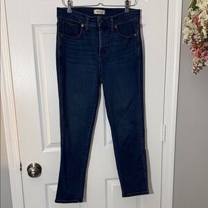 MADEWELL Dark Indigo Mid-Rise Stovepipe Jeans